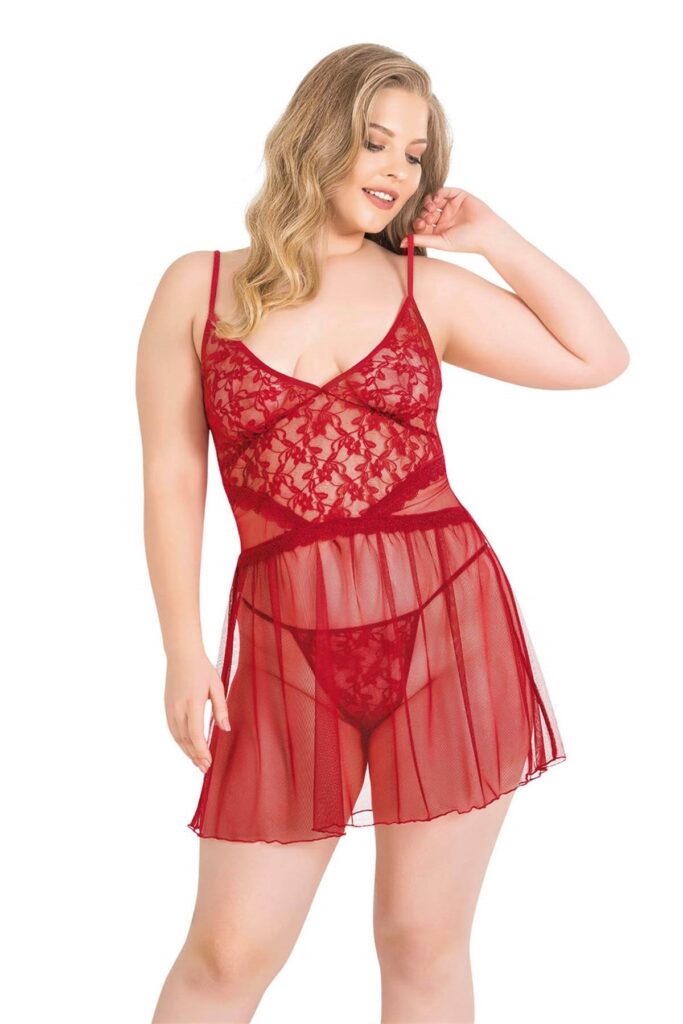 Deluxerie Plus size babydoll szett Perla