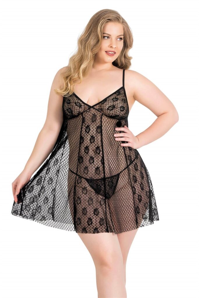 Deluxerie Plus size babydoll szett Petria