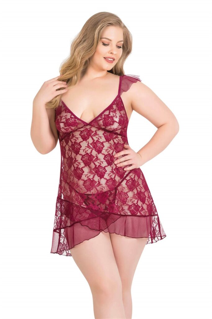 Deluxerie Plus size babydoll szett Pheba