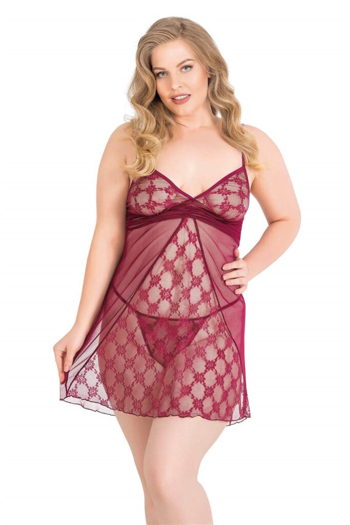 Deluxerie Plus size babydoll szett Primrose
